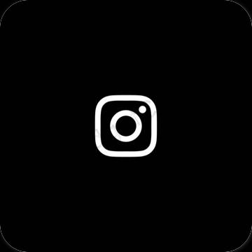 Estético negro Instagram iconos de aplicaciones