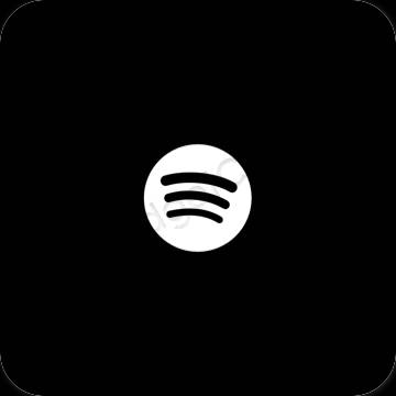 جمالي أسود Spotify أيقونات التطبيق