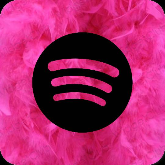 Estético negro Spotify iconos de aplicaciones