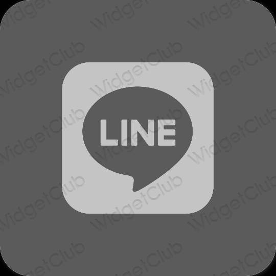 Esthétique grise LINE icônes d'application