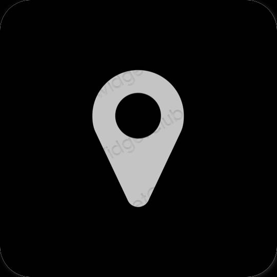 אֶסתֵטִי שָׁחוֹר Map סמלי אפליקציה