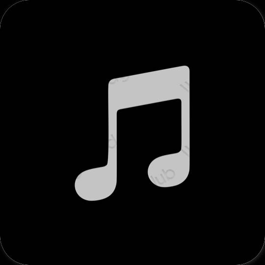 אֶסתֵטִי שָׁחוֹר LINE MUSIC סמלי אפליקציה