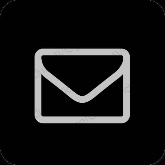 Estetis hitam Mail ikon aplikasi