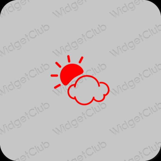 Естетичен сиво Weather икони на приложения