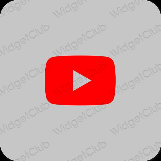 Estetický šedá Youtube ikony aplikací