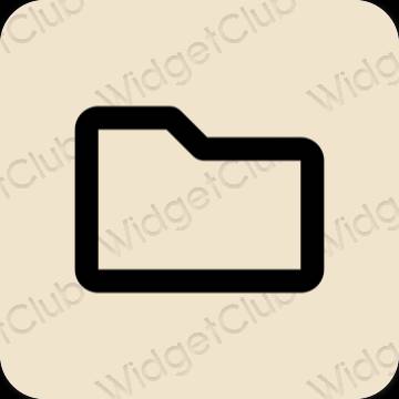 Estetyka beżowy Files ikony aplikacji