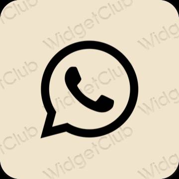 Estetický béžový WhatsApp ikony aplikací