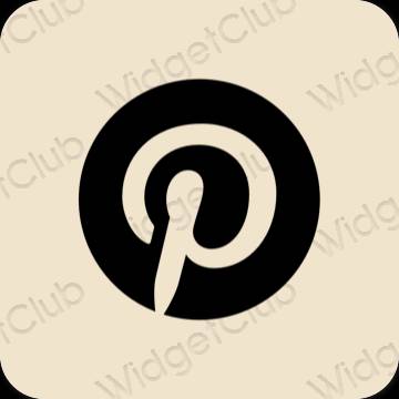 Aesthetic beige Pinterest app icons