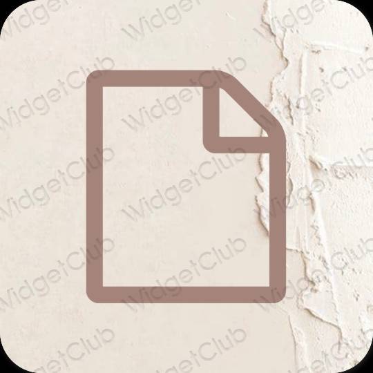 Естетски браон Notes иконе апликација