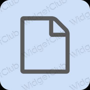 Estético azul pastel Notes ícones de aplicativos