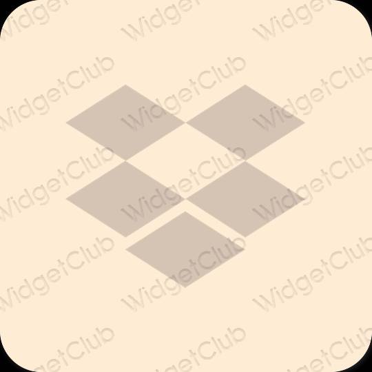 Aesthetic beige Dropbox app icons