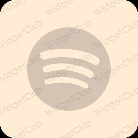 Estético bege Spotify ícones de aplicativos