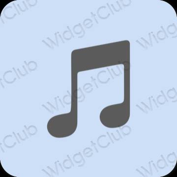 Aesthetic pastel blue amazon music app icons