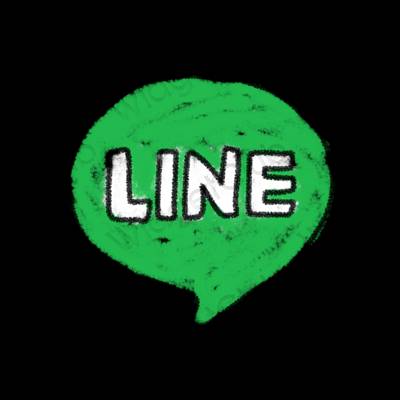 审美的 霓虹蓝 LINE 应用程序图标
