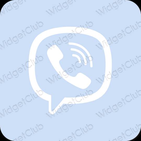 Estetisk pastellblå Viber app ikoner