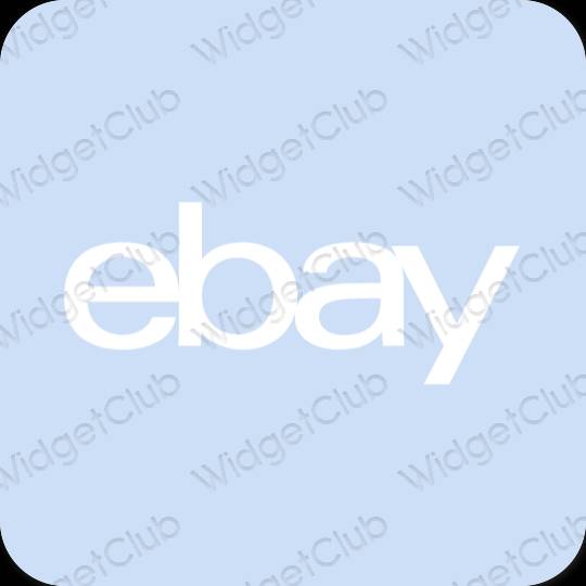 Estetisk pastellblå eBay app ikoner
