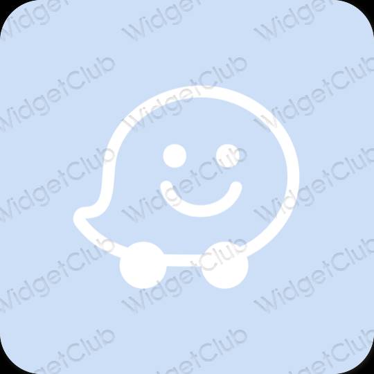 미적인 보라색 Waze 앱 아이콘