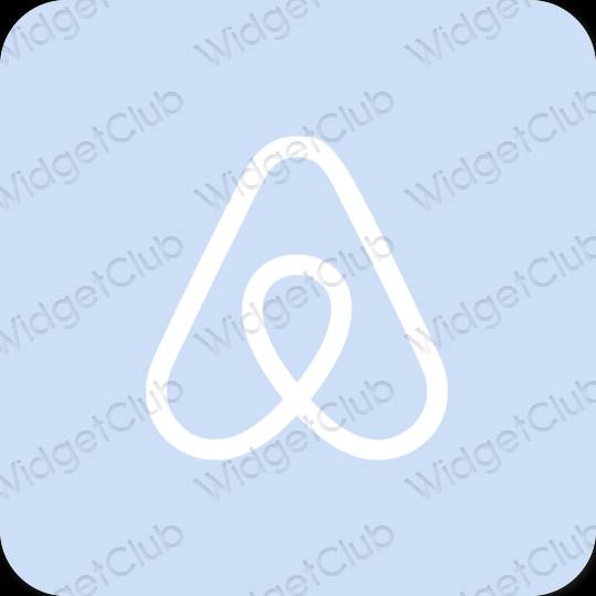 Estetik biru pastel Airbnb ikon aplikasi