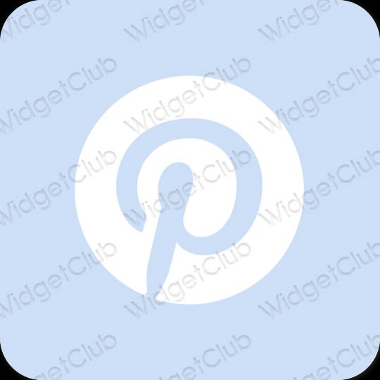 Estetis biru pastel Pinterest ikon aplikasi