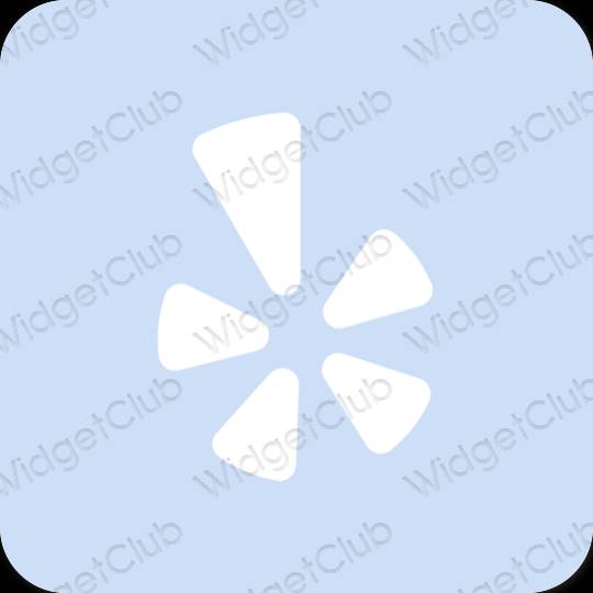 Stijlvol pastelblauw Yelp app-pictogrammen