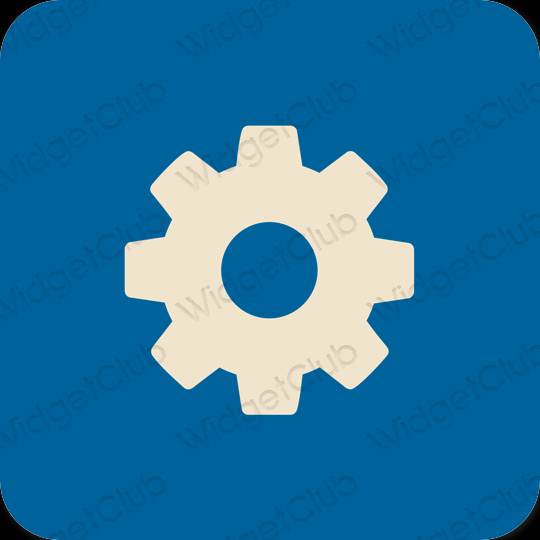 Estetické Modrá Settings ikony aplikácií