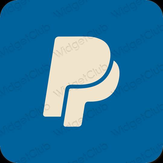 Estetické Modrá Paypal ikony aplikácií