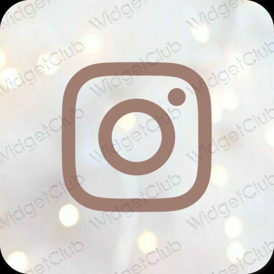 Ästhetisch braun Instagram App-Symbole