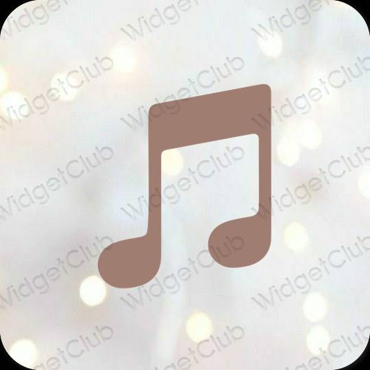 Esteettinen ruskea Apple Music sovelluskuvakkeet