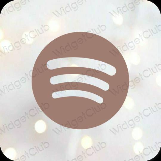 Естетичен кафяво Spotify икони на приложения