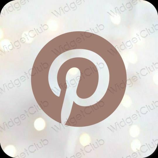 Stijlvol bruin Pinterest app-pictogrammen