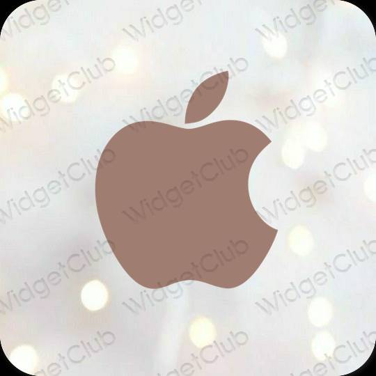 Estético marrón Apple Store iconos de aplicaciones