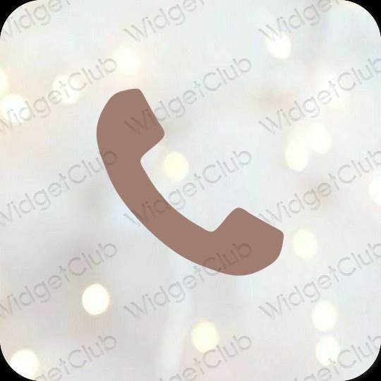 Esztétika barna Phone alkalmazás ikonok