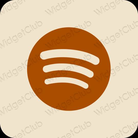 Естетичен бежово Spotify икони на приложения