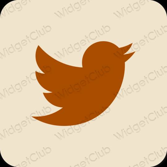 Stijlvol beige Twitter app-pictogrammen