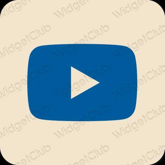 Естетичен бежово Youtube икони на приложения