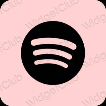 Æstetisk lyserød Spotify app ikoner
