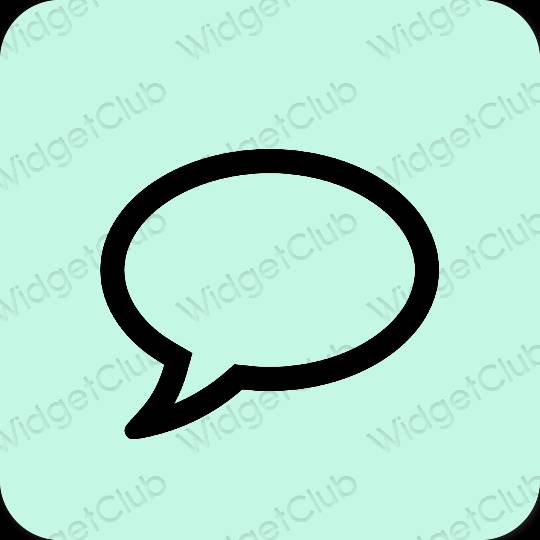 Estetisk pastellblå Messages app ikoner
