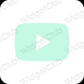 Aesthetic pastel blue Youtube app icons