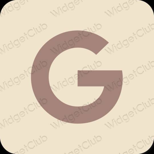 Ästhetisch Beige Google App-Symbole