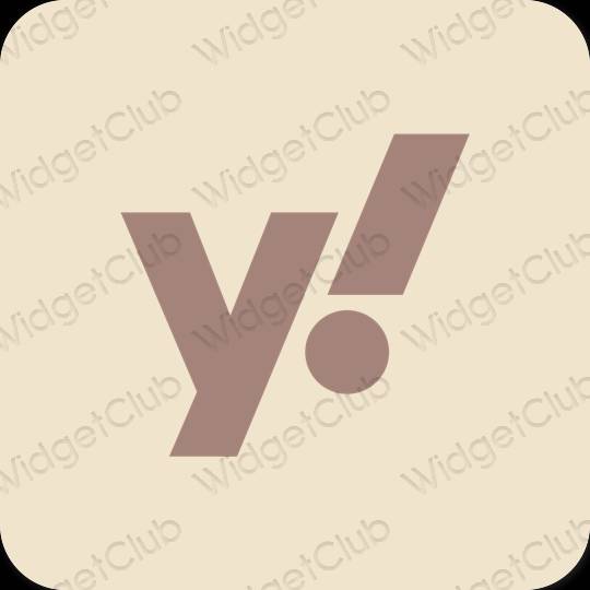 Estetisk beige Yahoo! app ikoner
