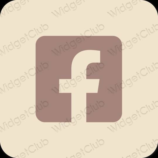 Stijlvol beige Facebook app-pictogrammen