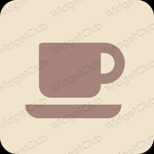 Estético bege Starbucks ícones de aplicativos