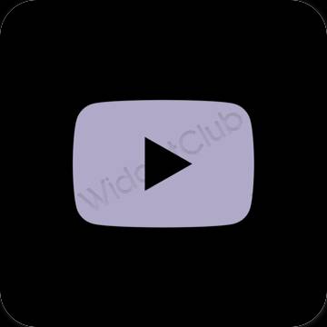Estetyka czarny Youtube ikony aplikacji