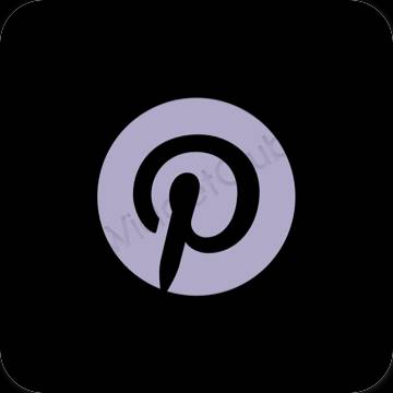 Estetické čierna Pinterest ikony aplikácií
