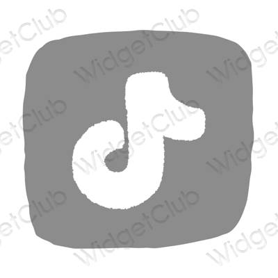 Estético cinzento TikTok ícones de aplicativos