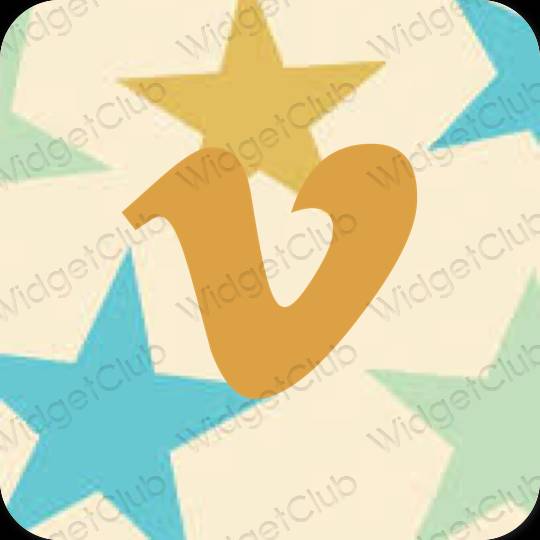 Stijlvol beige Vimeo app-pictogrammen