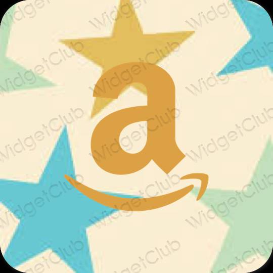 Aesthetic beige Amazon app icons