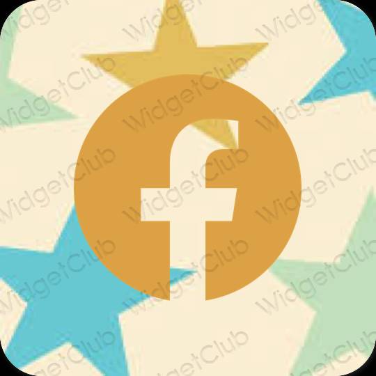 Estetico beige Facebook icone dell'app