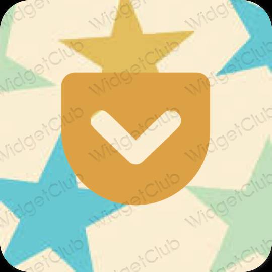 Stijlvol beige Pocket app-pictogrammen