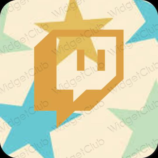 Estetico beige Twitch icone dell'app